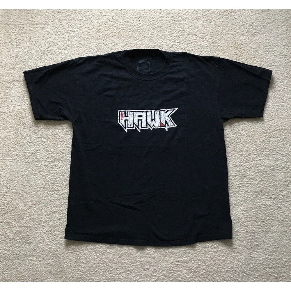 VNTG Tony Hawk Logo Black Short Sleeve Graphic T Shirt Mens Size XL Skateboard